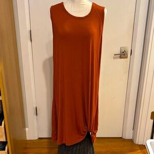 Philosophy Republic Rust Orange Sleeveless Knotted Hem Midi Dress - Large